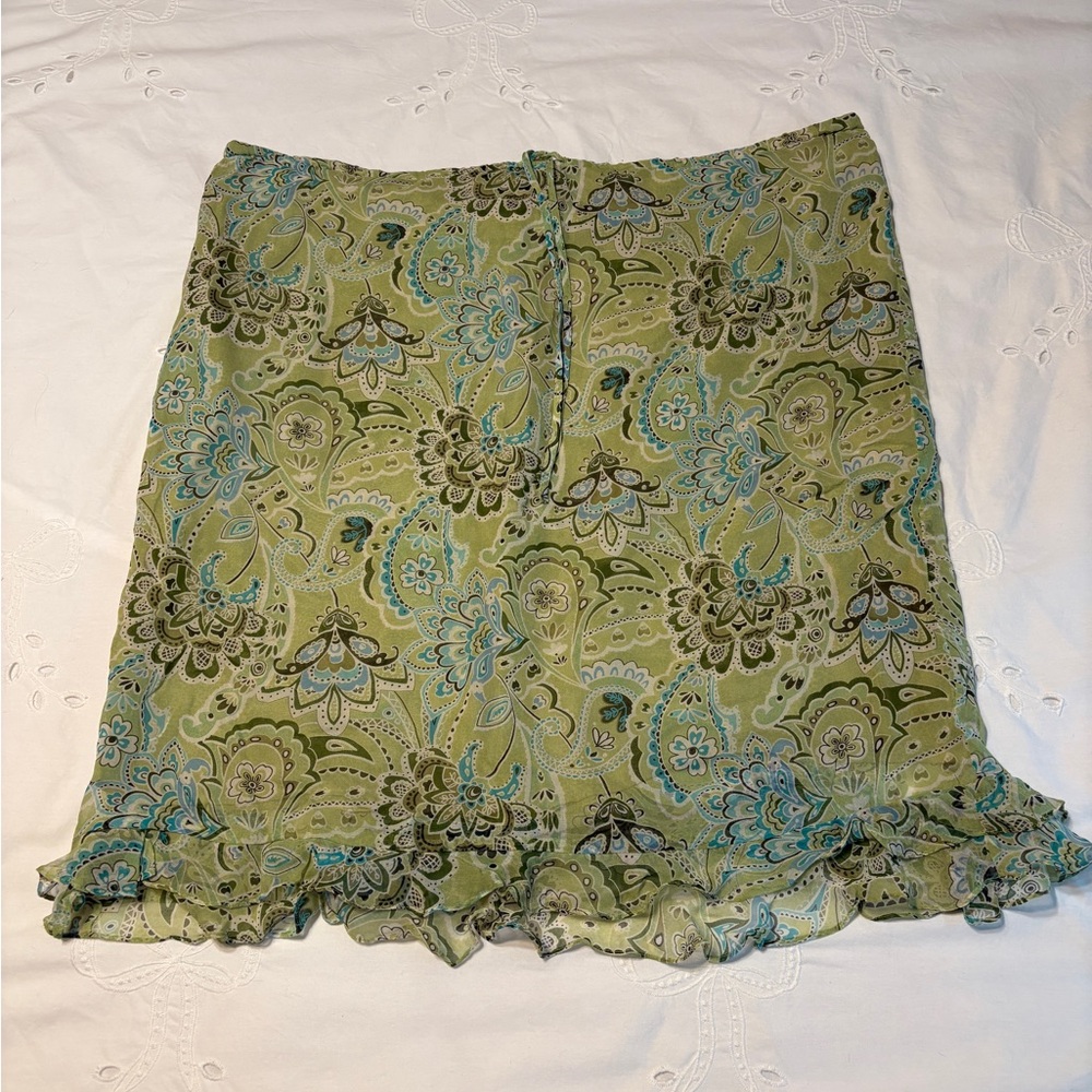 Vintage Floral Green Skirt